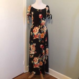 Off the shoulder floral maxi